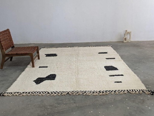 Beni Ourain Tapis Marocain Fait Main Traditionnelle 2,5/2,5 M