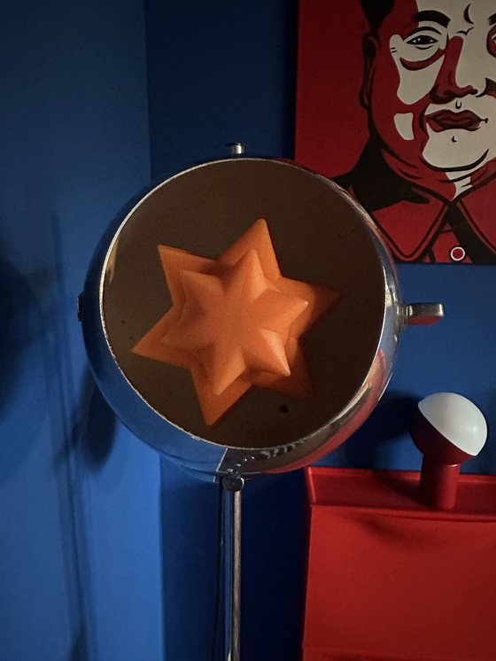 Image 1 of Space Age chrome floor lamp – 70s design, 163 cm high, large adjustable spotlights