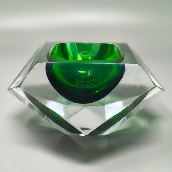 Image 1 of Verbluffende groene asbak of vide poche uit de jaren 60 van Flavio Poli voor Seguso