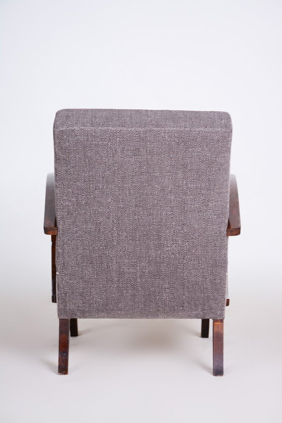 Restored Art Deco Armchair, by J. Halabala for UP Zavody, Beech, Czech, 1930s – UP Závody, Textile, Wood (photo 9 of 11)