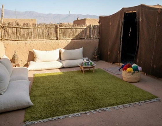 Image 1 of GREEN MOROCCAN RUG 250CMX150CM