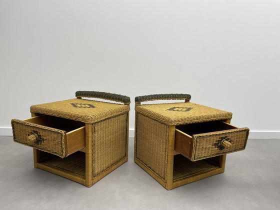 Image 1 of 2 comodini in vimini