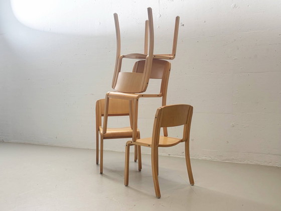 Image 1 of 6x Vintage stacking chairs made of beech wood, 1990s
