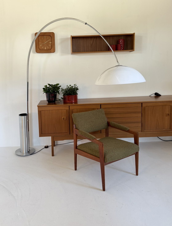Image 1 of Vintage XXL chromen booglamp, Italië ‘70
