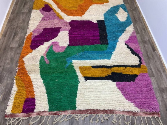 Image 1 of Mehrfarbige Berber-Tapis aus Leinen, 300 x 200 cm