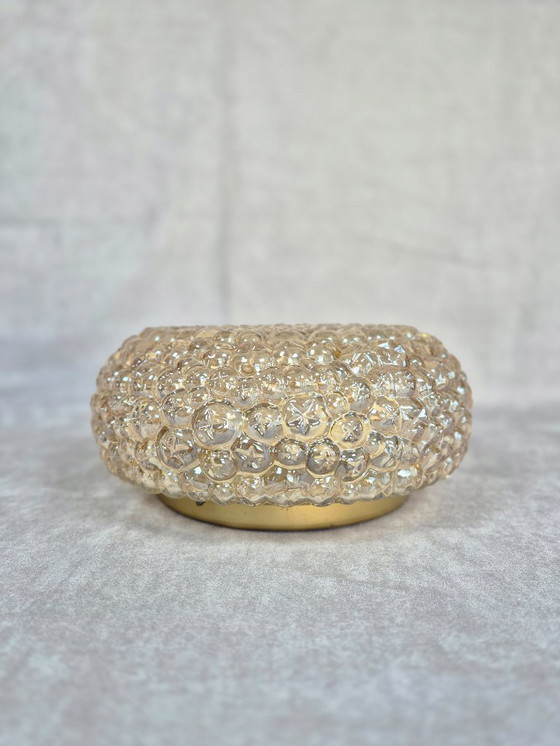 Image 1 of Vintage Amber Bubble Glass Flush Mount Ceiling Light by Massive Leuchten, Germany, 1970s, E27