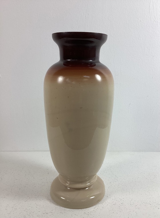 Image 1 of Art nouveau glaze opaline handbeschilderde vaas