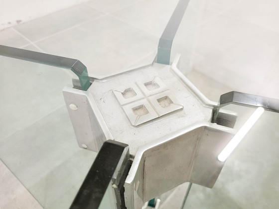 Image 1 of Vintage glazen salontafel toegeschreven aan Peter Ghyczy, 1970