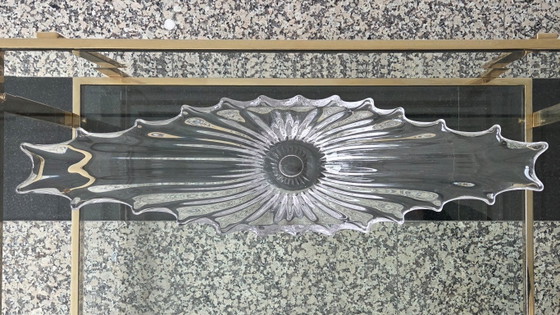 Image 1 of Grote Mid-Century vintage Franse glazen schaal (64cm)