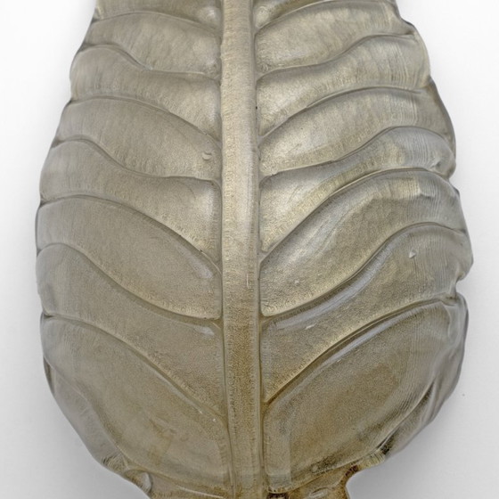 Image 1 of Par de apliques de cristal de Murano con pan de oro, estilo Barovier y Toso, de mediados de siglo.