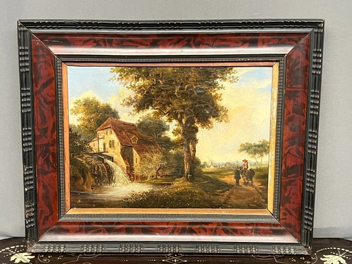 Old painting "The Mill". Oil on canvas. – schilderijen tekeningen (photo 2 of 6)