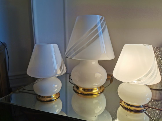 Image 1 of Trio of large Murano Swirl lamps