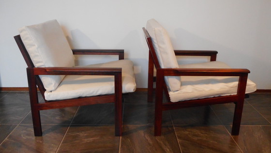 Image 1 of Illum Wikkelsø Rosewood Armchairs For Niels Eilersen (2)