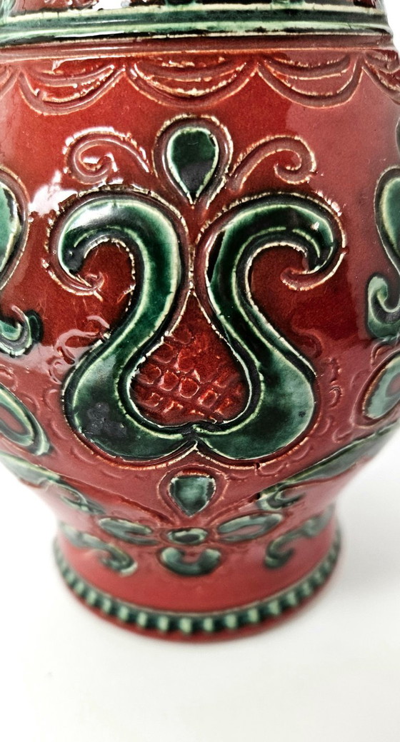 Image 1 of Pichet en céramique peint à la main vintage GMUNDNER Keramik Autriche du milieu du siècle