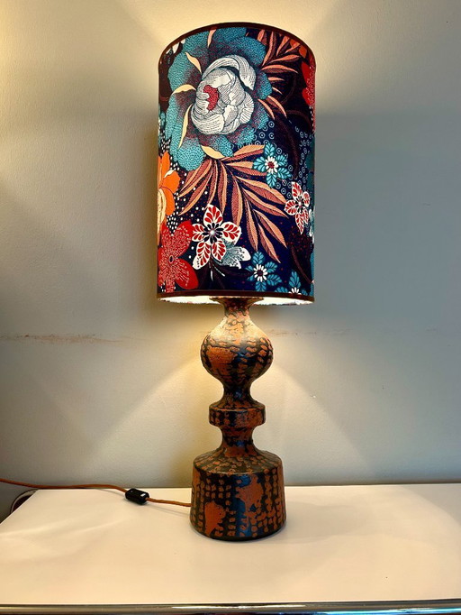 Lampe Fat Lava avec décor Ankara de Carstens Tönnieshof, années 1960