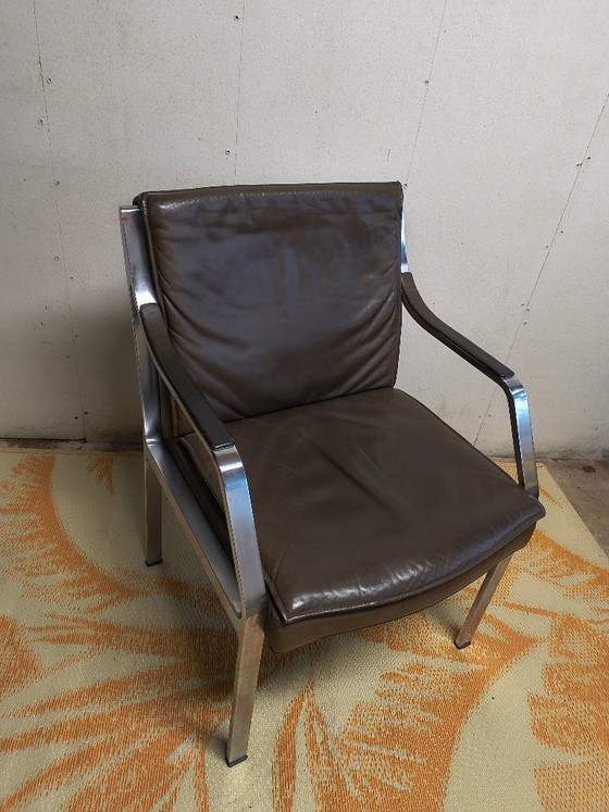 Walter Knoll 1970s chair design Rudolf B. Glatzel – Dining chairs, Leather (photo 5 of 6)