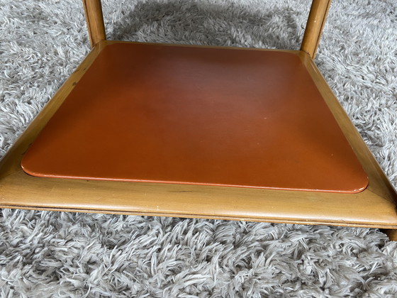 Image 1 of Tavolino da caffè vintage art déco in vetro, velluto e pelle