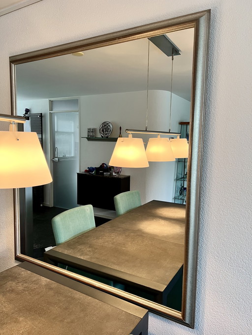 Large vintage mirror with wooden frame