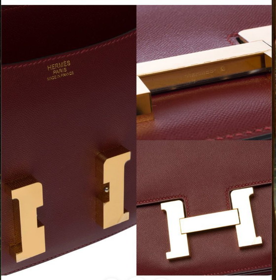 Image 1 of Borsa HERMES Constance en Cuir Rouge - 103287