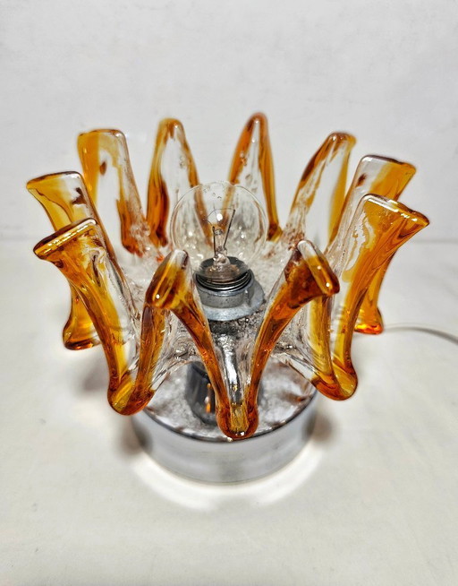 Crystal table lamp. Italy, 1970s.