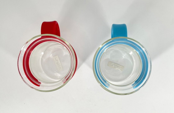 Image 1 of Rare Vintage Bodum Tea Set with Glass Teapot "Chambord"& Mugs – Scandinavian Postmodern Design, 1970s , 1980s