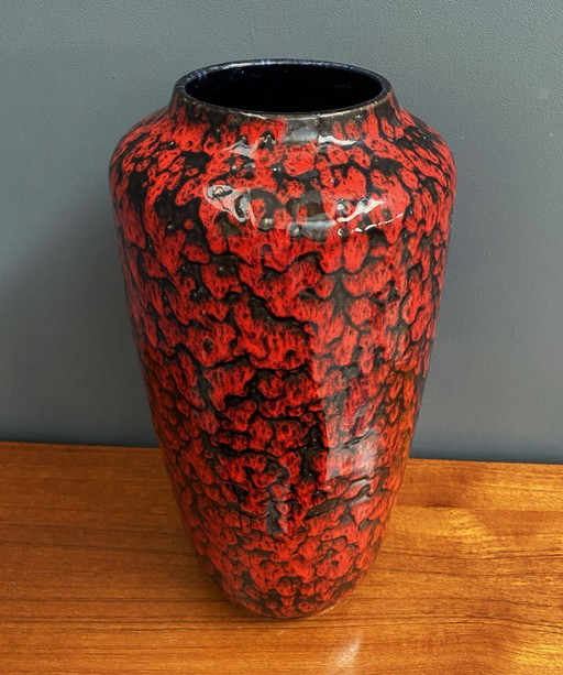 Red and Black large vase by Scheurich model 517-45 west Germany