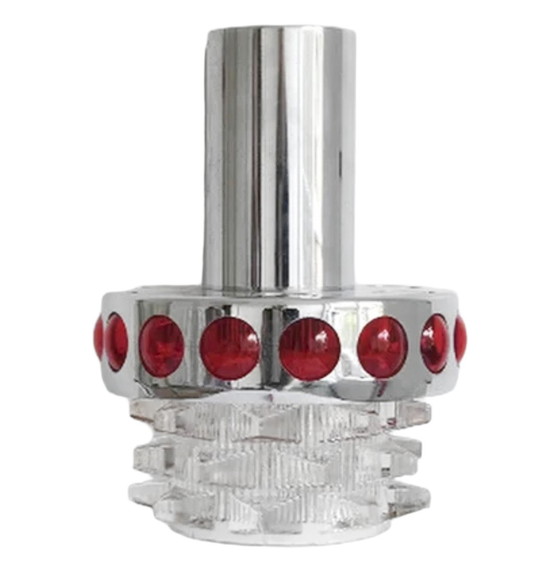 Image 1 of Vintage Space Age wall lamp chrome red glass Massive Raak Amsterdam 1970s