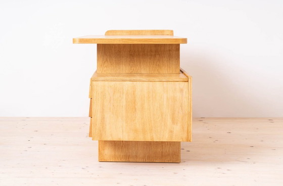Image 1 of Postmodern Desk, Writing Table by Bohumil Landsman, Oak Veneer, 1970s