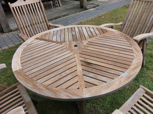 Ensemble de jardin en teck avec coussins inclus – tuinsets, Wood (photo 2 of 7)