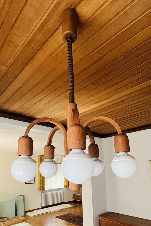 Ceiling light Domus wood 1970s