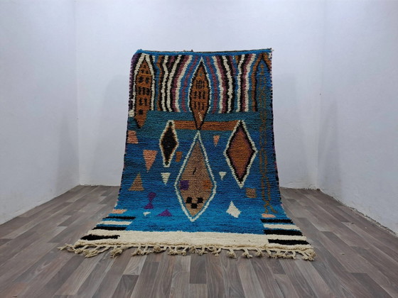 Großer marokkanischer Teppich aus Naturwolle, Maße 250x150 cm, handgefertigt. – Teppiche & Läufer, Wool (photo 2 of 11)