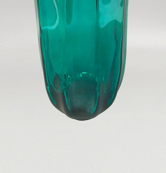 1970s Michielotto Emerald Green Fazzoletto Murano Glass Vase — Italian Vintage (photo 8 of 10)