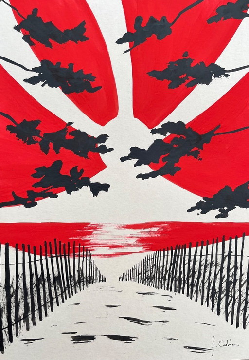 Gouache et encre de Chine sur papier naturel.  Format 30x21cm. 