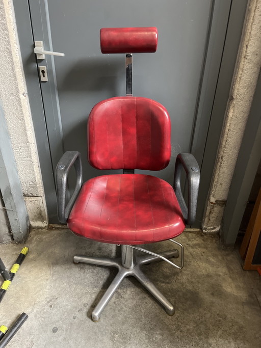 Poltrona da barbiere anni '70 – draaistoelen, Chrome, Leather
