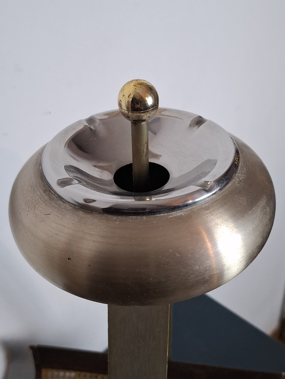 Image 1 of 1960s ashtray in Vienna straw and metal.