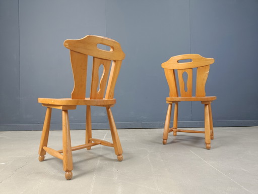 Mid Century Brutalist Dining Chairs, 1960s Set of 4