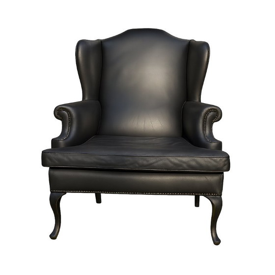 Image 1 of 2 x fauteuils à oreilles en cuir Baan Furniture