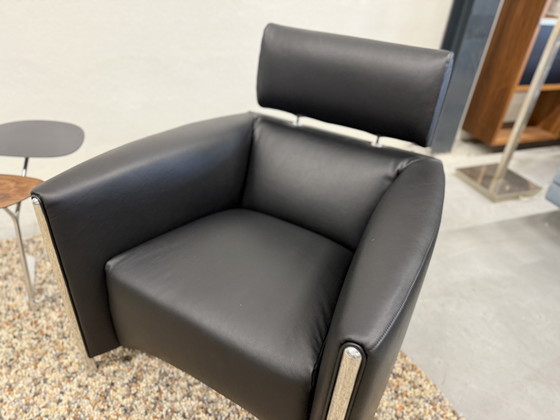 Image 1 of Leolux Goncharov Sessel, schwarzes Leder