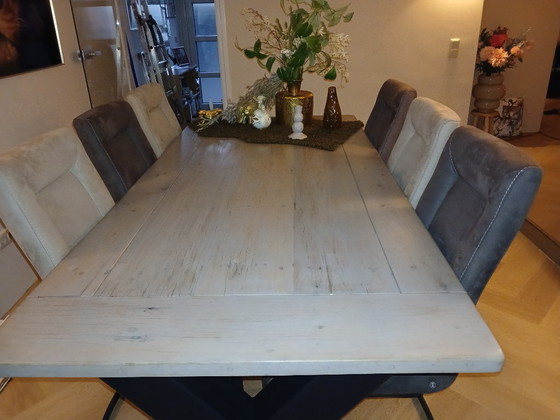 For sale: 6-person dining set and matching coffee table. – Wood (photo 3 of 24)