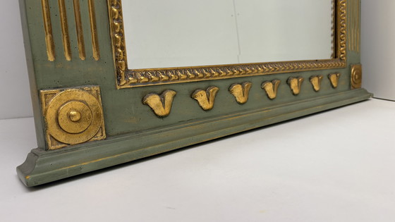 Image 1 of Vintage facet geslepen schouwspiegel Verno Collections goud mint XL