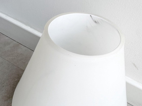 1x Vintage White Glass Hala Table Lamp (photo 7 of 9)