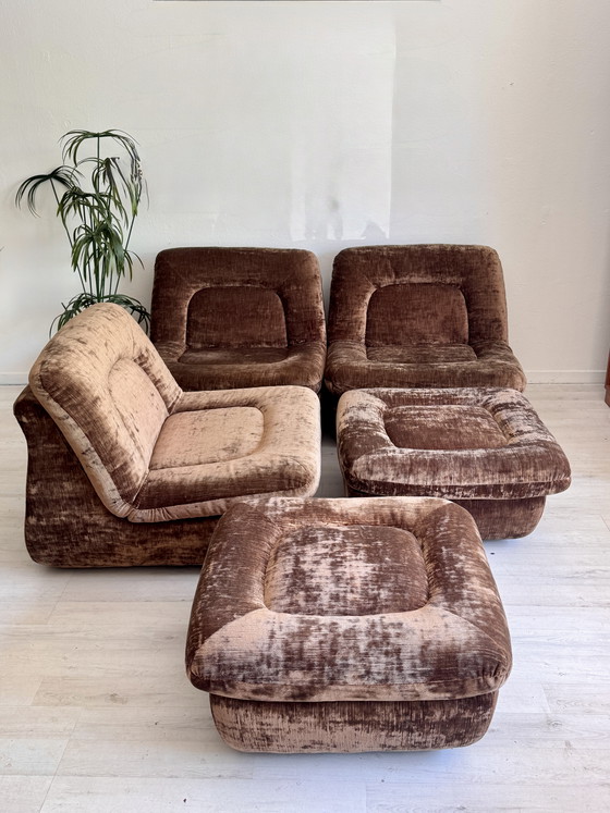 Image 1 of Modulaire vintage lounge set – jaren 70 – velvet