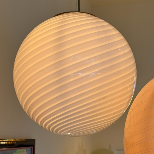 Lampada a sospensione a spirale di Murano, anni '70