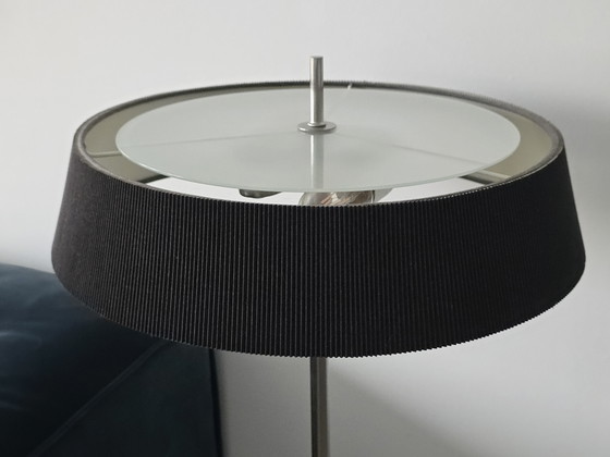 Image 1 of Lampe (150 cm entièrement déployée) avec base en acier inoxydable et verre