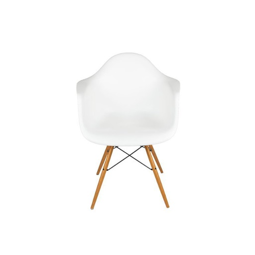 Vitra Eames Plastic Armchair, maple/white