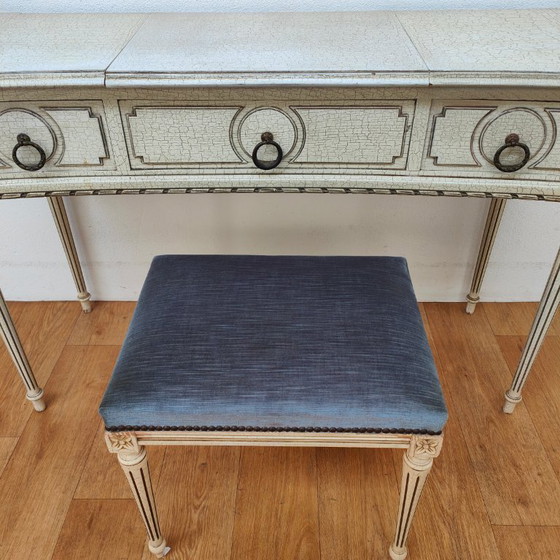 Image 1 of Vintage kaptafel sidetable make up tafel bureau met spiegel
