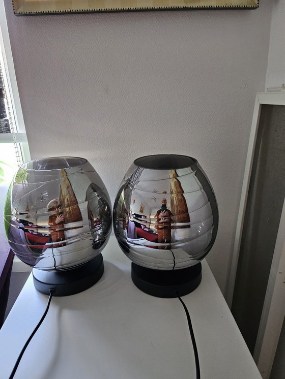 Image 1 of Set of 2 design lamps with switch and LED