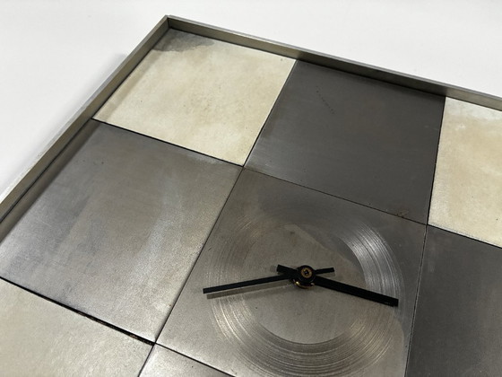 Image 1 of Horloge Murale XL • Otto Louis • Métal/Pierre/Bois • 50 cm x 50 cm • 1975 