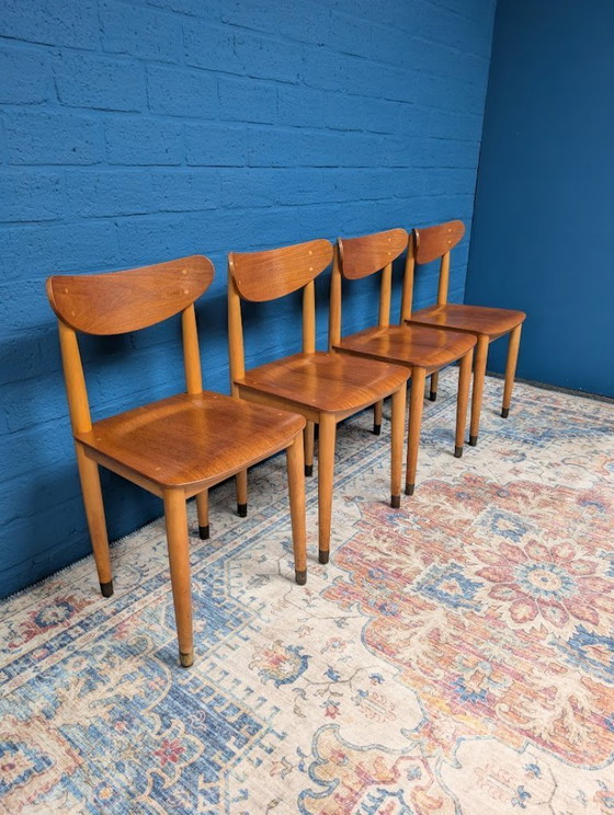 Image 1 of 4x Danish chairs, 2x bedside tables