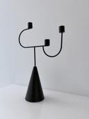 Bougeoir design Ferm Living en métal noir à 3 bras